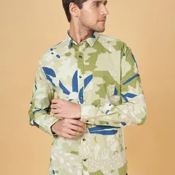 Urban Ranger by pantaloons Slim Fit Floral Printed Cotton Casual Shirt-image-71