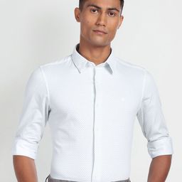Arrow Slim Fit Micro Ditsy Printed Spread Collar Long Sleeve Formal Shirt-picture-8