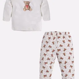 BABY GO Unisex Kids Beige Solid T-shirt with Pyjamas-picture-47