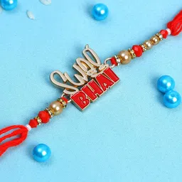 Aapno Rajasthan Kids  Red & Golden SWAG Bhai Motif Rakhi-image-65