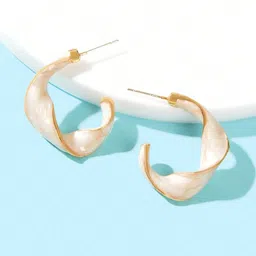 FIMBUL Circular Design Half Hoop Earrings-image-6