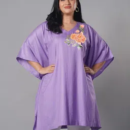 LetsDressUp Plus Size Floral Printed V-Neck Kurti-picture-1