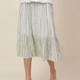 Fabindia Printed Striped Midi Cotton Skirt-image-32