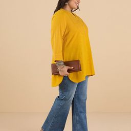 Big Hello - The Plus Life V-Neck Pure Cotton Kurti-image-15
