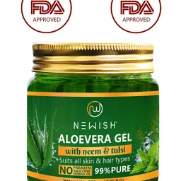 NEWISH Aloe Vera Gel With Neem & Tulsi Extracts For Anti Ageing Uneven Skin Tone - 200 g-29