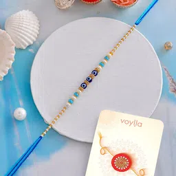 Voylla Lightly Embellished Simple Beaded Brother Thread Rakhi-image-70