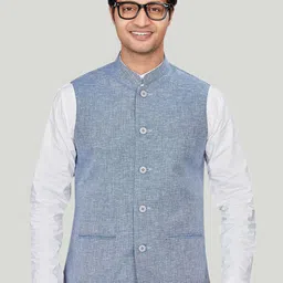 Authentics Textured Nehru Jackets-0