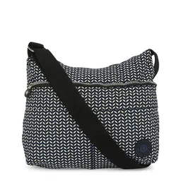 BAOMI Black Geometric Printed Oversized Structured Sling Bag-16