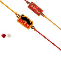MASQ Men Set of 2 Red & Yellow  Bhai & Bhaiya Rakhi-image-28