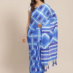 Rajnandini Blue & White Printed Kota Saree-29