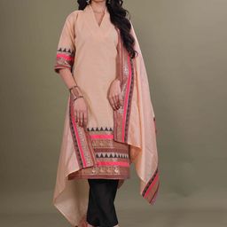 LERIYU Women Floral Printed Regular Pure Cotton Kurta with Palazzos & With Dupatta-14