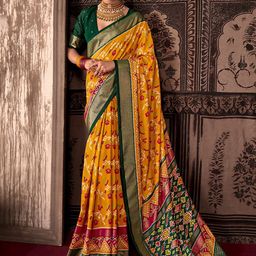 Saree mall Ethnic Motifs Printed Zari Patola Sarees-image-96