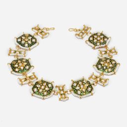 Aazeen Gold-Plated Stone-Studded & Beaded Matha Patti-image-19