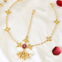 Voylla Gold-Plated Kundan Studded Matha Patti-image-52