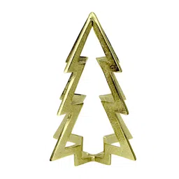 Hind Decor Gold-Toned Textured Aluminium Christmas Tree Curio Showpiece-image-56