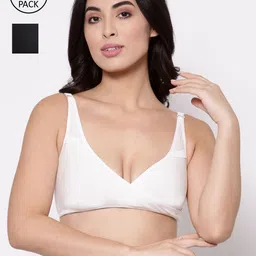 Inner Sense Pack Of 2 Organic Cotton Antimicrobial Sustainable Sleeping/Feeding Bra IMB007E_7G-34