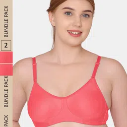 KOMLI Pack Of 2 Solid Non Padded Seamless Bra-image-95