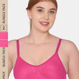 KOMLI Pack Of 2 Solid Non Padded Seamless Bra-image-96
