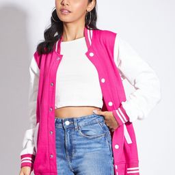 luyk Girls Lightweight Fleece Varsity Jacket-image-34