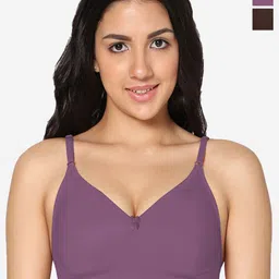 In Care Pack Of 2 Pure Cotton T-Shirt Bra Full Coverage Non Padded Non-Wired-image-54