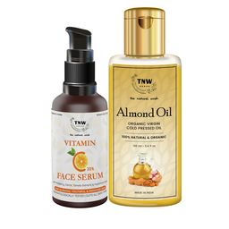 TNW the natural wash Set of 2 Vitamin C Skin Clearing Serum & Pure Almond Oil-5