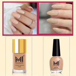 MI FASHION Set of Velvet Matte Nail Polish 9.9ml - 765 & High Shine Nail Polish 15ml - 28-14