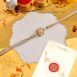 Voylla Om Beaded Colourful Thread Rakhi-image-55