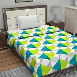 Divine Casa Multicoloured Geometric AC Room 110 GSM Single Bed Reversible Dohar-image-84