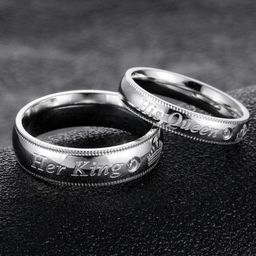 Fashion Frill Set Of 2 Silver-Plated Couple Finger Rings-49