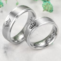 Fashion Frill Silver-Plated King & Queen Couple Finger Rings-14