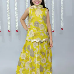 Ka-mee Girls Printed Ready to Wear Lehenga & Blouse With Dupatta-picture-17