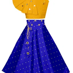 BAESD Girls Embroidered Mirror Work Ready to Wear Lehenga Choli-picture-34