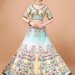SAPTRANGI Printed Sequinned Ready to Wear Lehenga & Blouse With Dupatta-picture-16