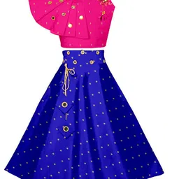 BAESD Girls Embroidered Mirror Work Ready to Wear Lehenga Choli-image-54