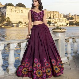 LOOKNBOOK ART Printed Ready to Wear Lehenga & Unstitched Blouse With Dupatta-40