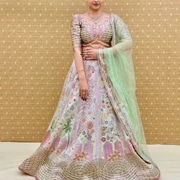 KUNDAN FAB Embroidered Ready to Wear Lehenga & Blouse With Dupatta-picture-22