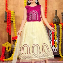 BAESD Girls Embellished Sequinned Ready to Wear Lehenga & Blouse With Dupatta-picture-49