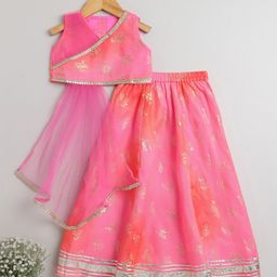 The Magic Wand Girls Floral Printed Ready to Wear Lehenga Choli-image-94