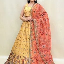 KUNDAN FAB Printed Ready to Wear Lehenga & Blouse With Dupatta-20