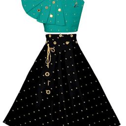 BAESD Girls Embellished Mirror Work Ready to Wear Lehenga & Blouse-image-95