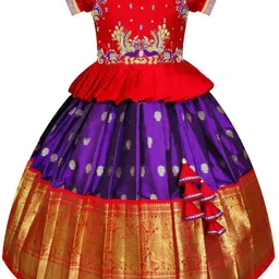 Wommaniya Impex Girls Embroidered Top With Skirt-image-71