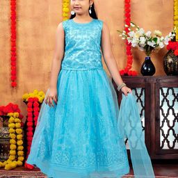 BAESD Girls Embroidered Thread Work Ready to Wear Lehenga & Blouse With Dupatta-picture-14