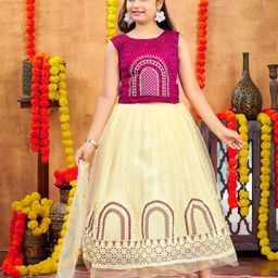 Aarika Girls Embroidered Ready to Wear Lehenga & Blouse With Dupatta-14