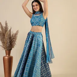 AURELIA Printed Ready to Wear Lehenga & Blouse With Dupatta-18