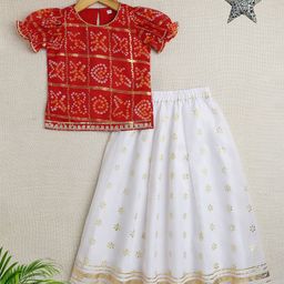 The Magic Wand Girls Printed Ready to Wear Lehenga &-image-47