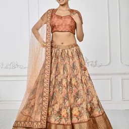SAPTRANGI Printed Ready to Wear Lehenga & Blouse With Dupatta-image-22