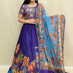 KUNDAN FAB Printed Ready to Wear Lehenga & Blouse With Dupatta-44