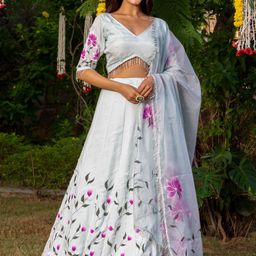 HOUSE OF JAMOTI Floral Printed Ready to Wear Lehenga Choli With Dupatta-picture-35