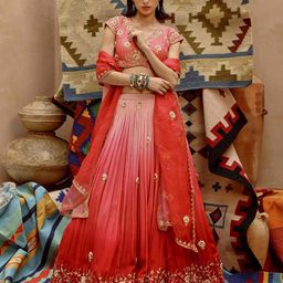 Pallavi Jaipur Embroidered Thread Work Ready To Wear Lehenga & Blouse-image-36