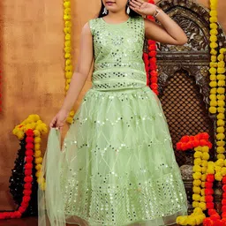 Aarika Girls Embellished Ready to Wear Lehenga & Blouse With Dupatta-picture-55